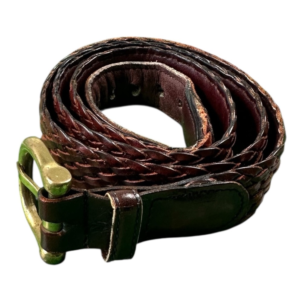 Torino Brown Handbraided Leather Mens Belt Size 34 Made in USA